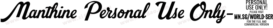 Manthine Personal Use Only字体转换